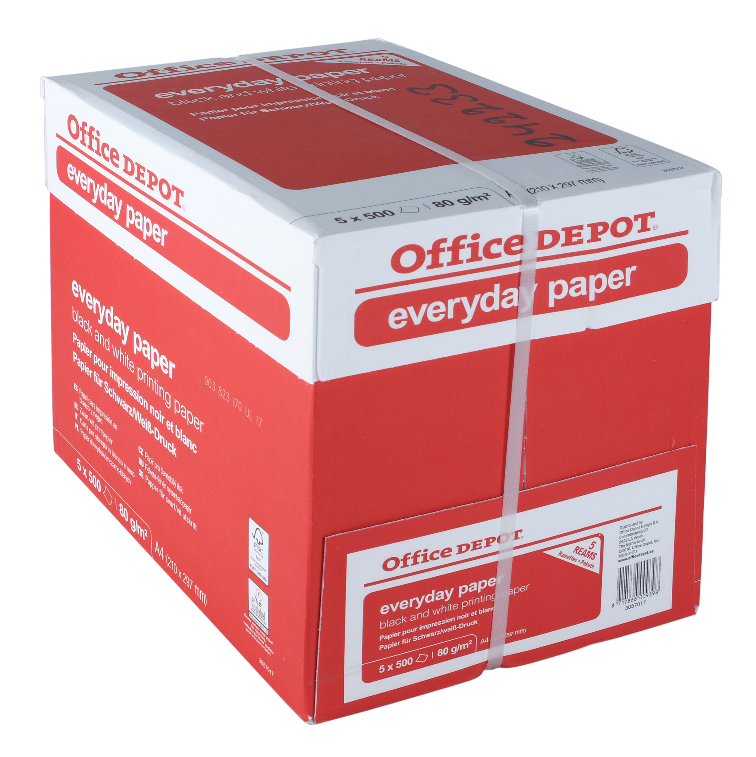 Kopieringspapper A4 ohålat 80 g 2500 st