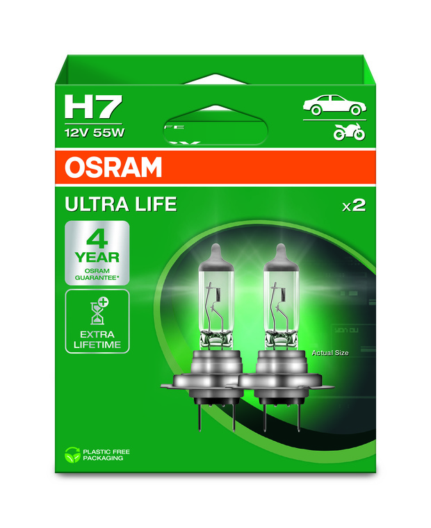 Halogenlampa H7 UltraLife 12V 55W 2-p