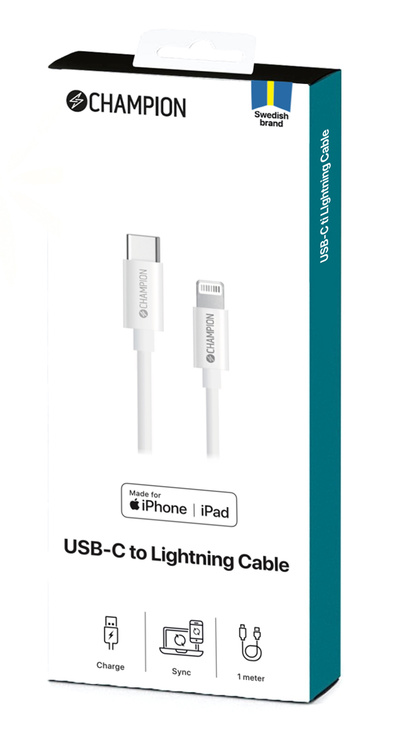 Kabel USB-C till Lightning 1m vit