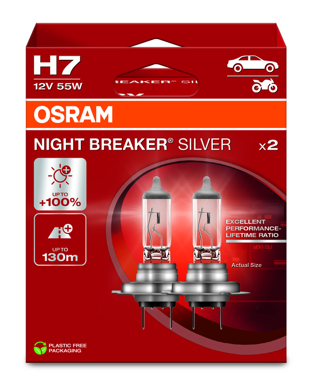 Halogenlampa H7 Silverstar 12V 55W 2-p