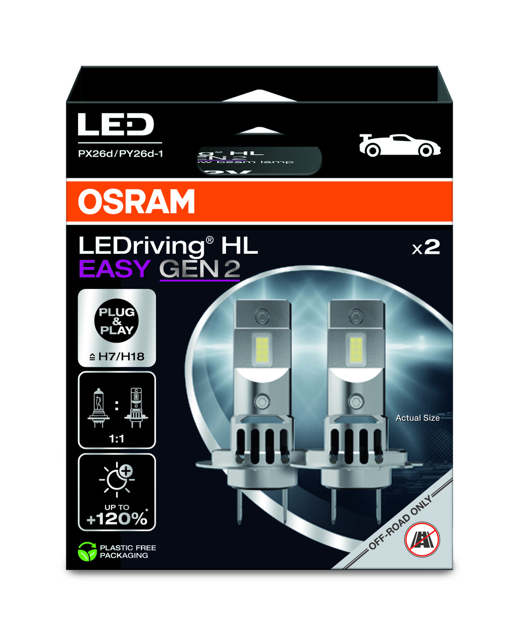 Ledlampa H7 LEDriving HL EASY 2-pack