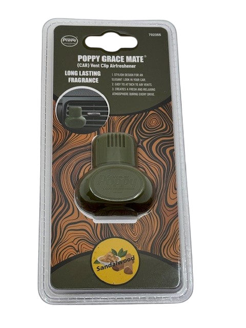 Poppy luftfräschare med klämma EVA Sandalwood