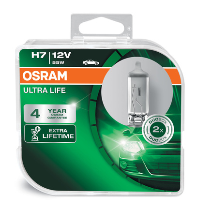 Halogenlampa H7 UltraLife 12V 55W 2-p