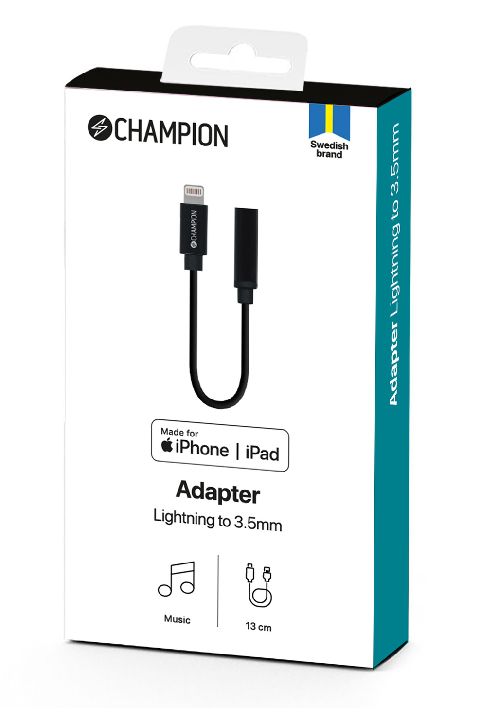 Adapter Lightning till 3,5 mm svart