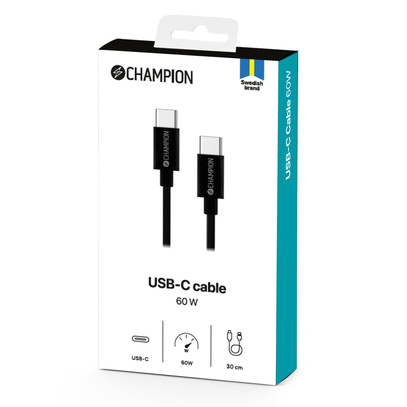 Kabel USB-C 30 cm svart