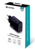 Laddare 45W 2-port QC/PD svart