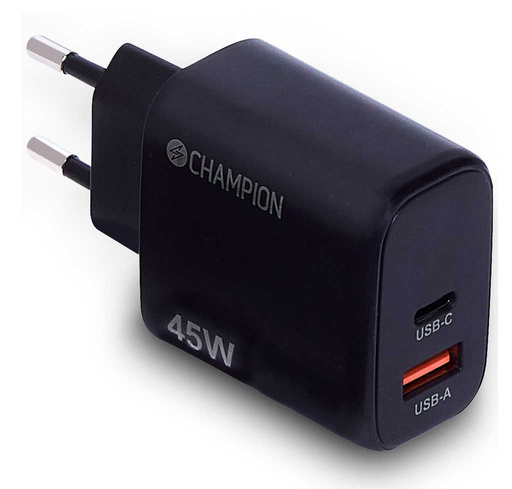Laddare 45W 2-port QC/PD svart