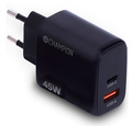 Laddare 45W 2-port QC/PD svart