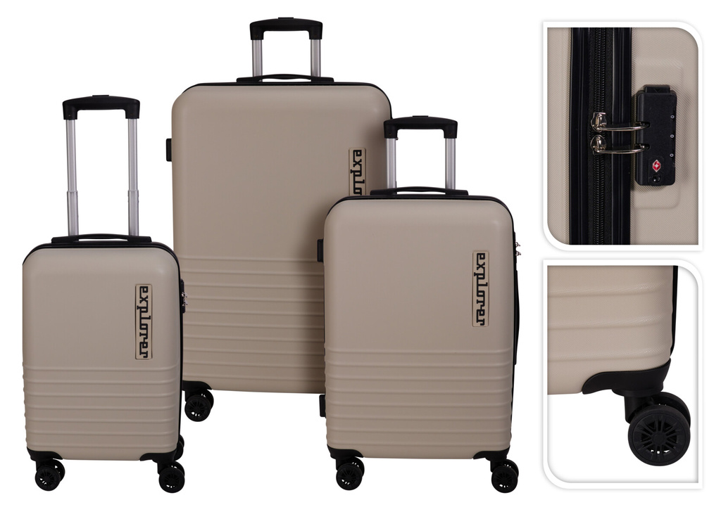Resväskor 3 delar Beige
