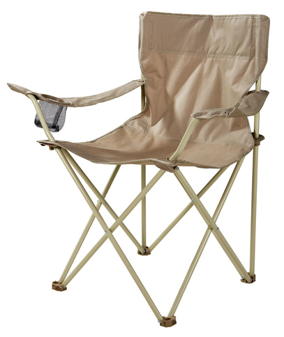 Stol hopfällbar med mugghållare Beige