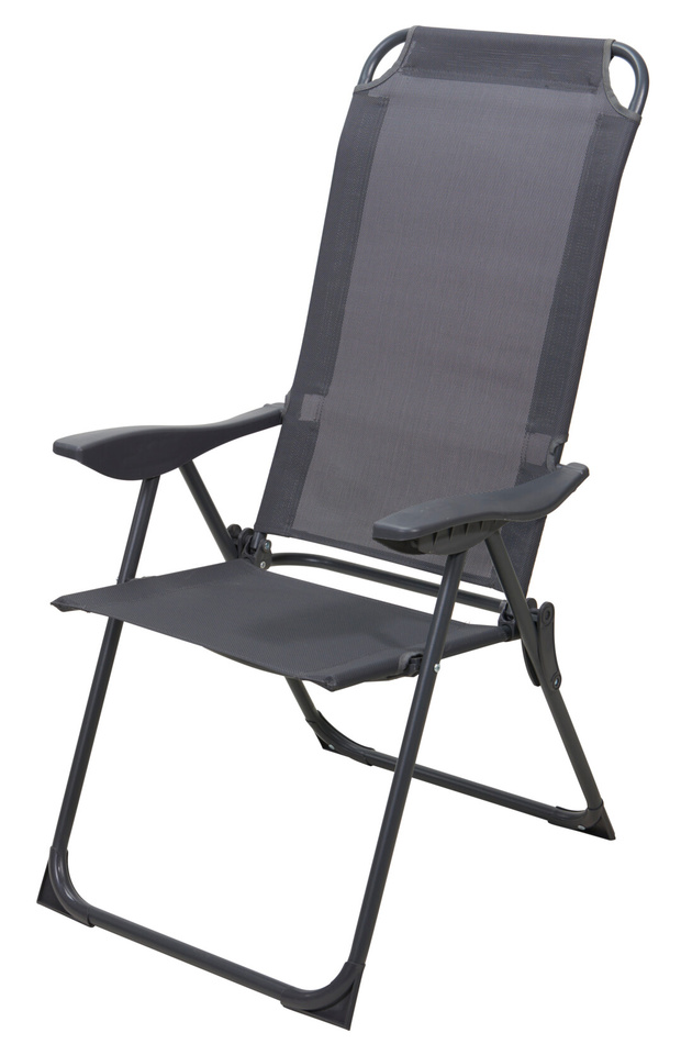 Strandstol hopfällbar 5 lägen Grå