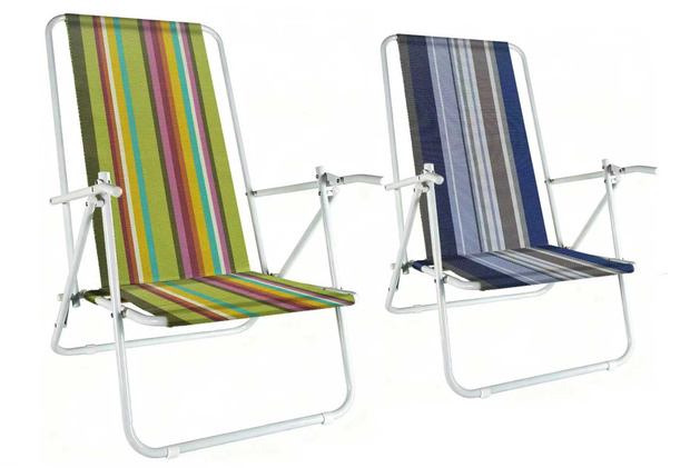 Strandstol 'brassemodell' sort färger