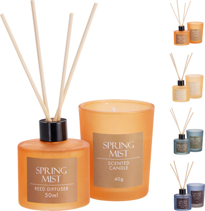 Presentset med doftpinnar och doftljus