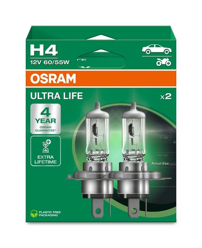 Halogenlampa H4 UltraLife 12V 55W 2-p