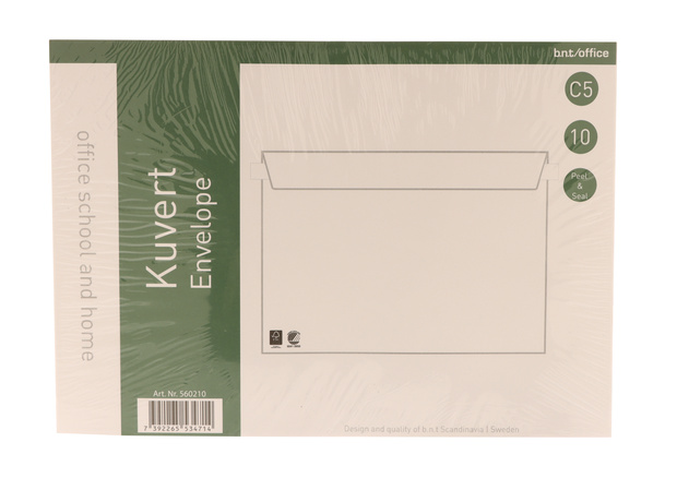 Kuvert C5 Peel & Seal vita 10-p