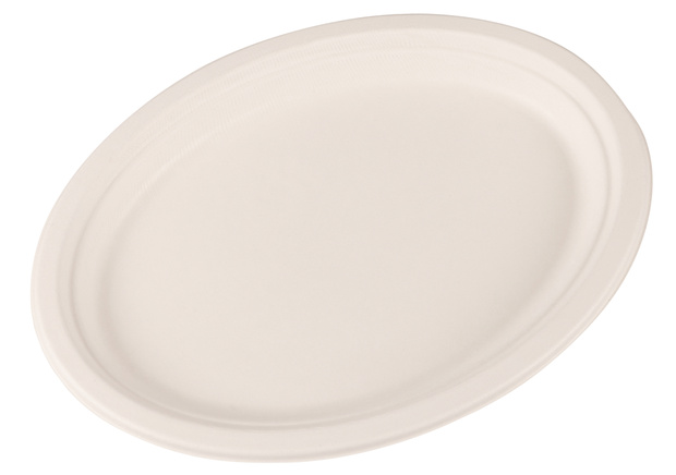 Tallrik Bagasse naturfiber 26 x 19 cm 500 st