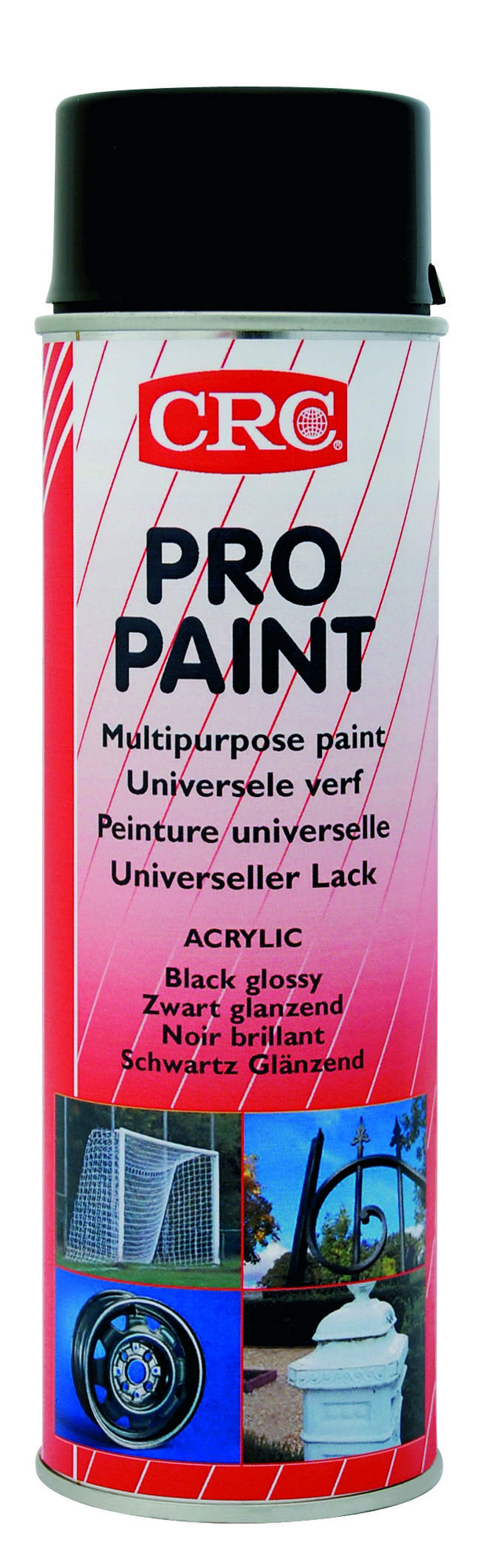 Sprayfärg Pro Paint svart blank 500 ml