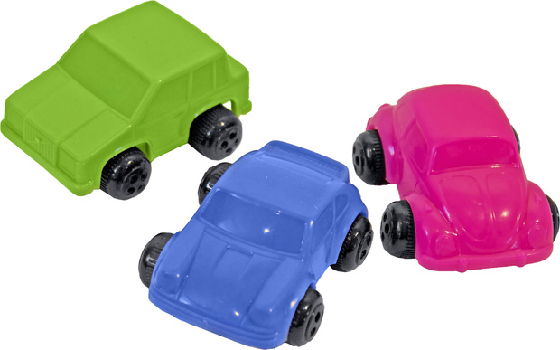 Leksaksbilar plast 7 cm sorterade färger