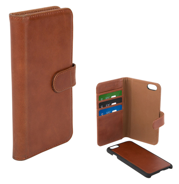 Mobilskal wallet case läder brun iPhone 6/6S