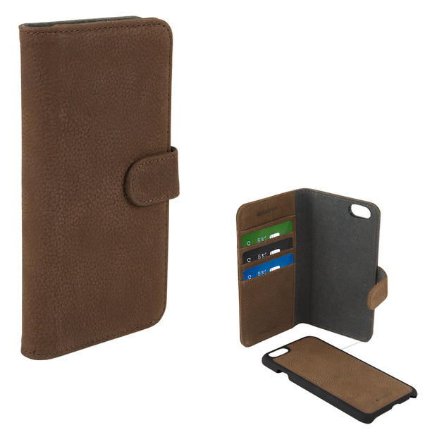 Mobilskal wallet case läder kaffe iPhone 6/6S