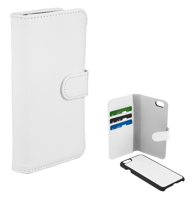 Mobilskal wallet case läder vit iPhone 6/6S