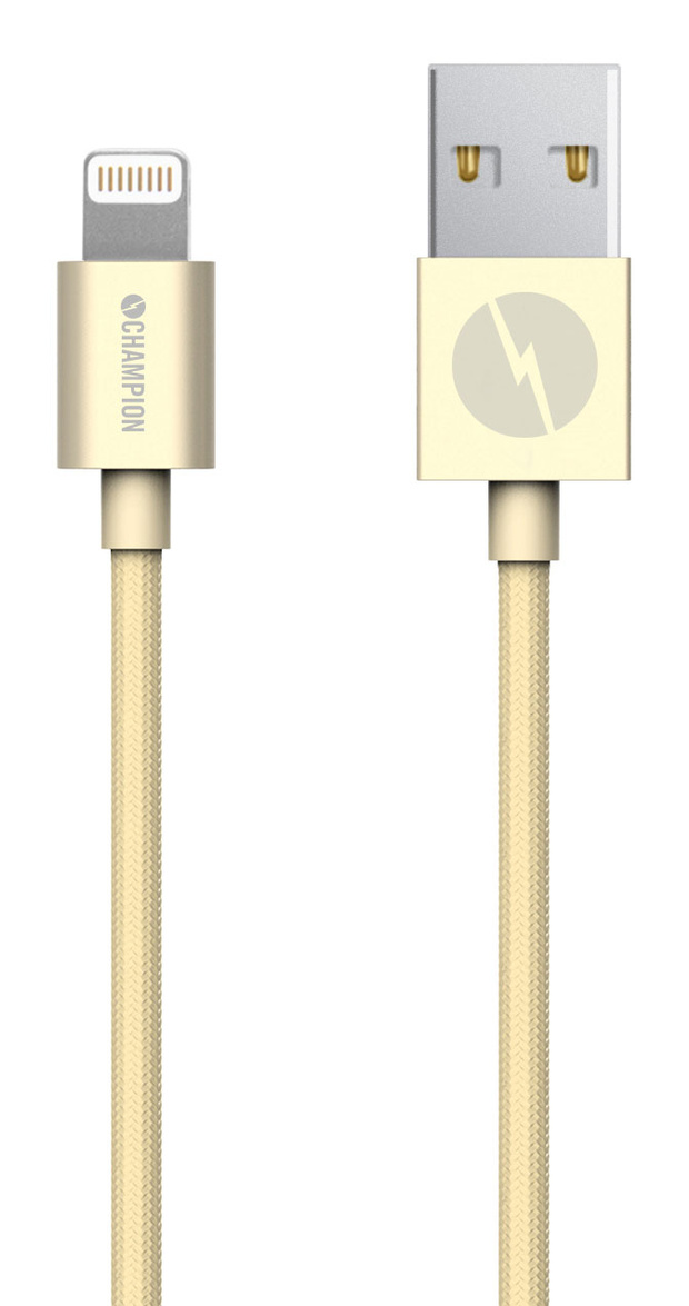 Kabel USB-Lightning iPhone 5-XS mfl guld 1 m