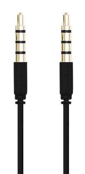Kabel AUX Audio 3,5 mm svart 1 m