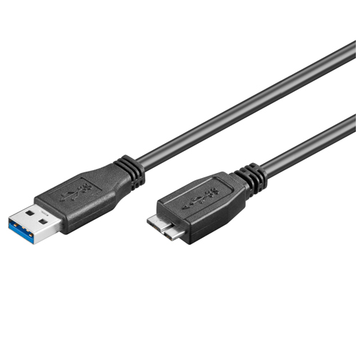 Kabel USB till Micro USB 3.0 svart 1 m