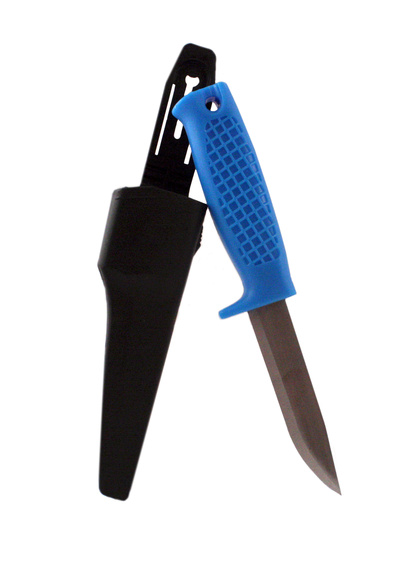 Kniv med plastskaft inkl knivslida