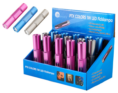 Ficklampa PTX Pro LED 1W sorterade färger