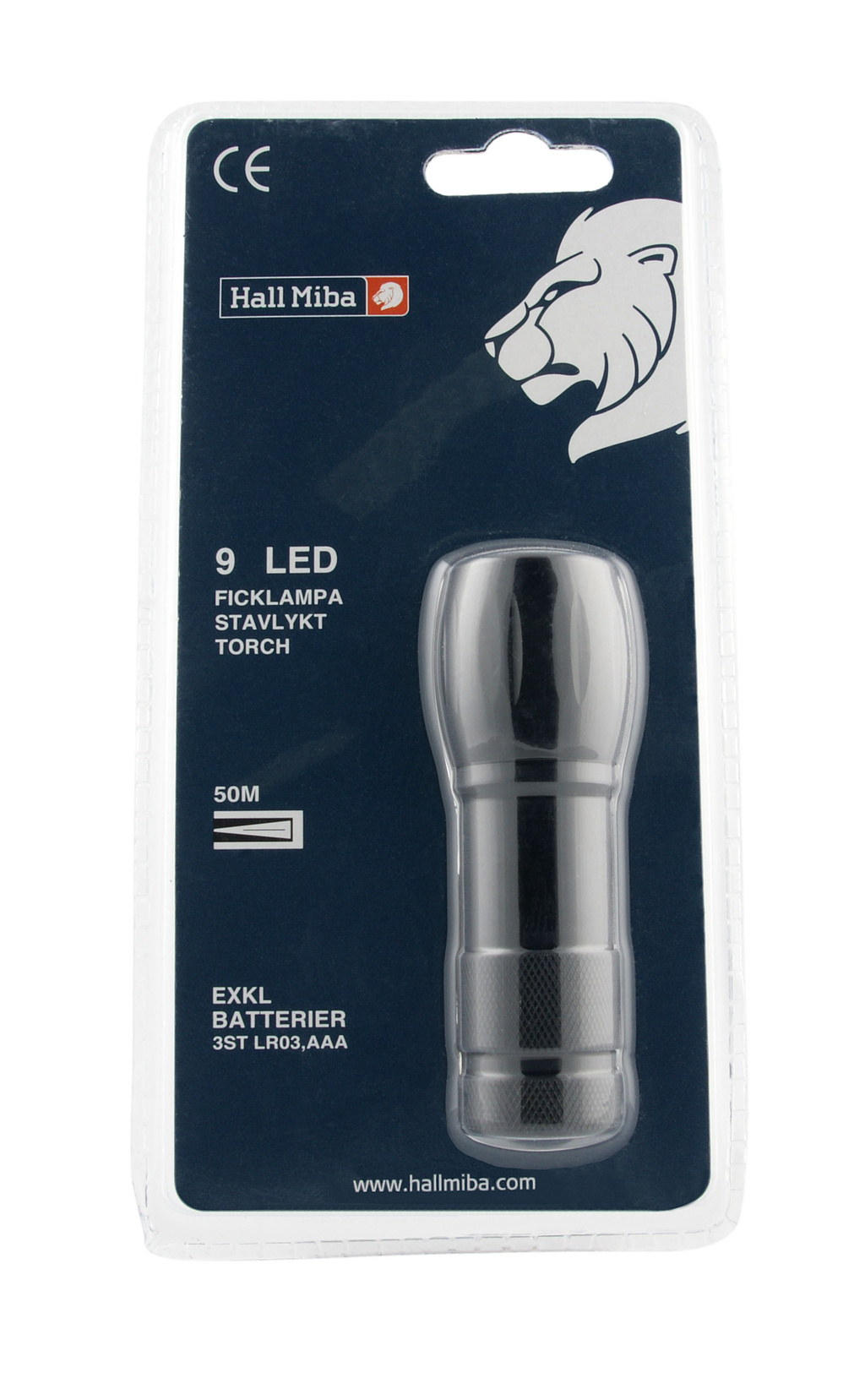 Ficklampa 9 LED 100 mm aluminium