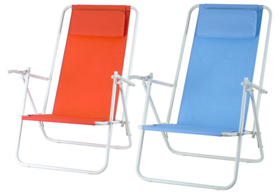 Strandstol med nackkudde sorterade färger
