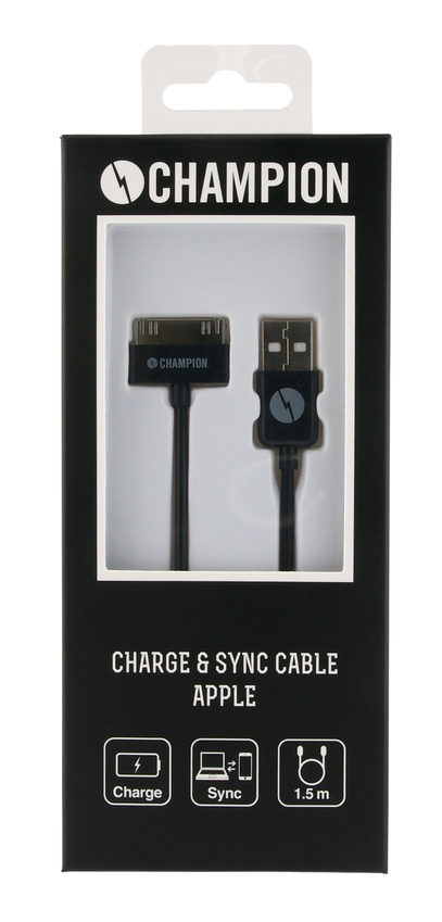 Kabel USB-Apple iPhone 4 mfl svart 1,5 m