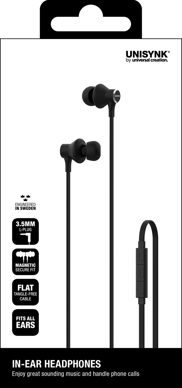 Headphones In-ear Svart 3,5mm