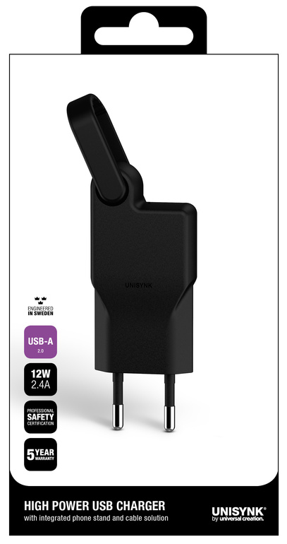 Laddare hem USB-A 2,4A svart