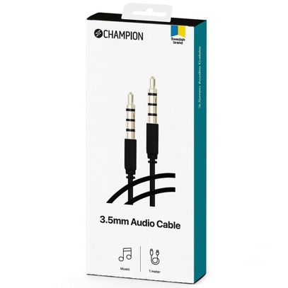 Kabel AUX Audio 3,5 mm svart 1 m