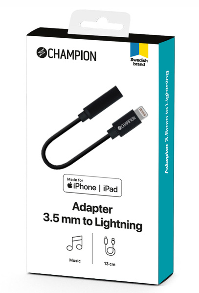 Adapter Lightning till AUX 3,5 mm svart