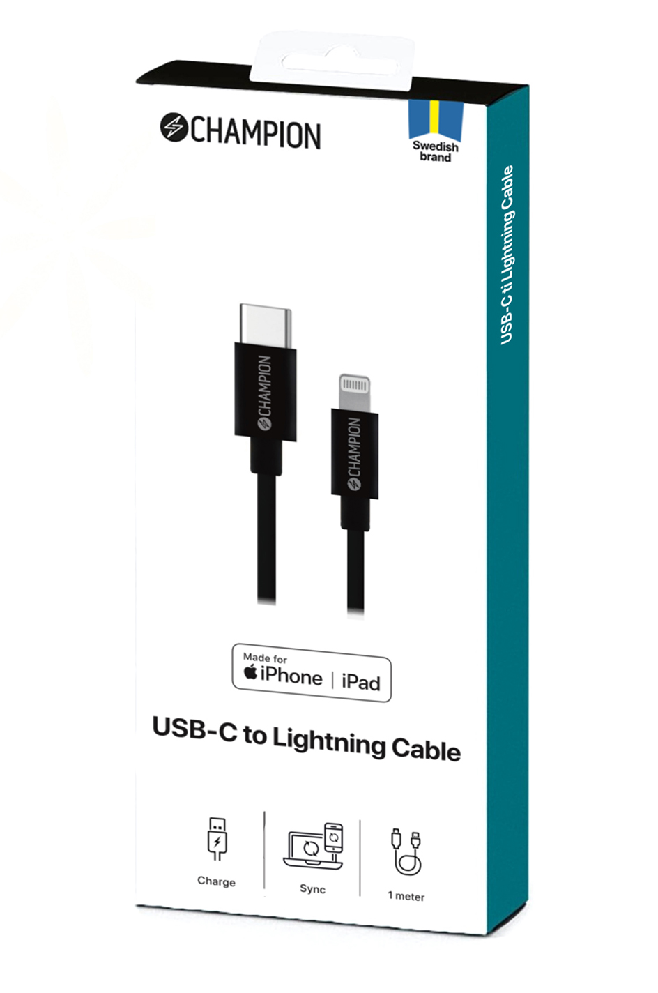 Kabel USB-C till Lightning 1m svart