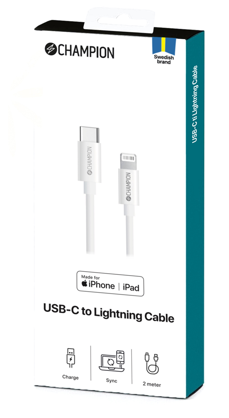 Kabel USB-C till Lightning 2m vit
